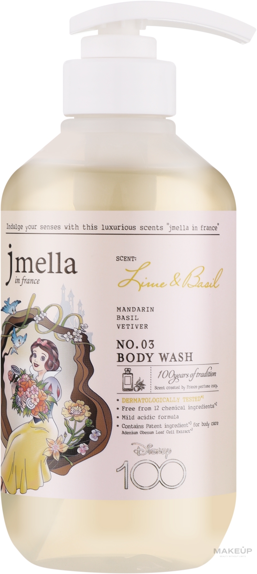 Парфюмированный гель для душа "Лайм и базилик" - Jmella In France x Disney 100 Lime & Basil Body Wash — фото 500ml