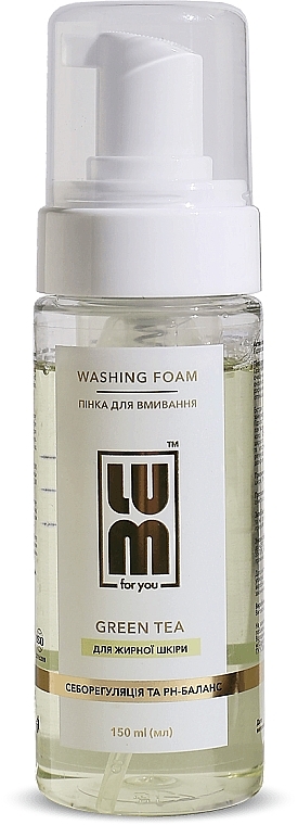 Пінка для вмивання з екстрактом зеленого чаю для жирної шкіри - LUM Washing Foam — фото N2