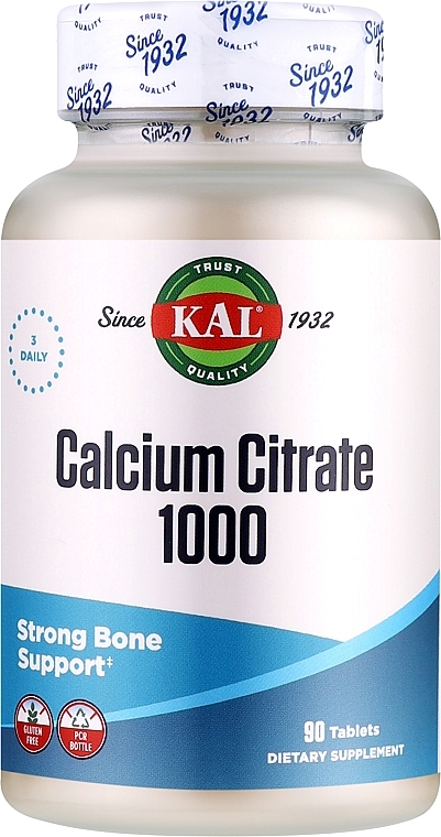 Пищевая добавка "Цитрат кальция" - Kal Calcium Citrate 1000 Mg — фото N1