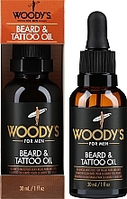 Олія для бороди і татуювань - Woody`s Beard & Tattoo Oil — фото N2