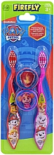 Парфумерія, косметика Набір дитячих зубних щіток з ковпачками, 2 шт. - Firefly Paw Patrol Twin Pack Toothbrush & Cap
