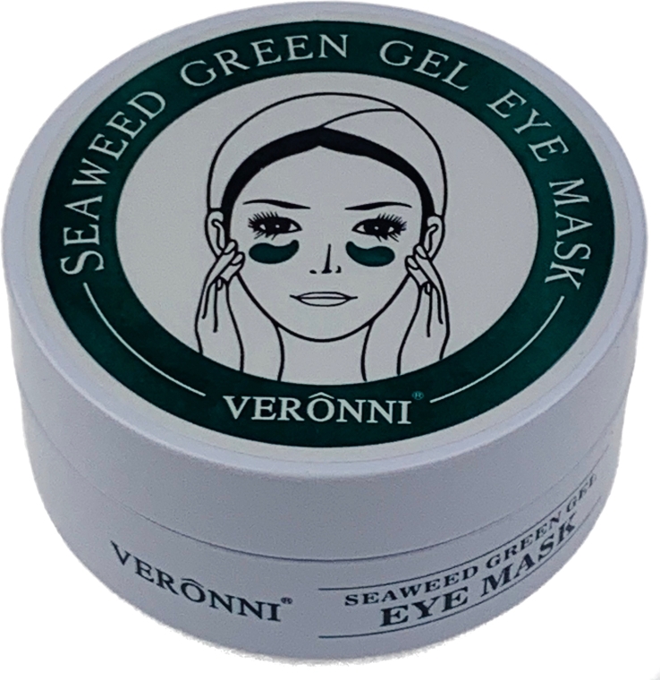 Омолаживающие гидрогелевые патчи для глаз с экстрактом морских водорослей и гиалуроновой кислотой - Veronni Seaweed Green Gel Eye Mask — фото N6