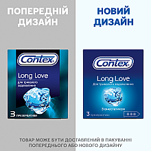 Презервативи  латексні з силіконовою змазкою з анестетиком, 3 шт - Contex Long Love — фото N5