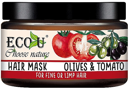 Маска для тонких волос "Томаты и оливки" - Eco U Mask For Fine Hair — фото N1