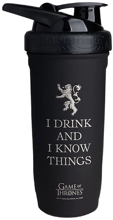 Шейкер, 900 мл - SmartShake Game Of Thrones I Drink And I Know Things Reforce Stainless Steel — фото N1