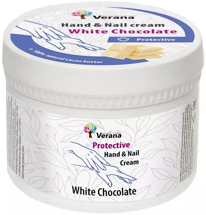 Захисний крем для рук і нігтів "Білий шоколад" - Verana Protective Hand & Nail Cream White Chocolate — фото N1