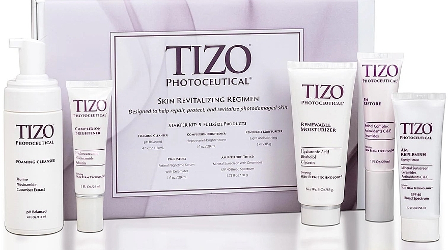 Набор - TiZO Skin Revitalizing Regimen (foam/118ml + cr/29ml + cr/85g + serum/29ml + cr/50g) — фото N1