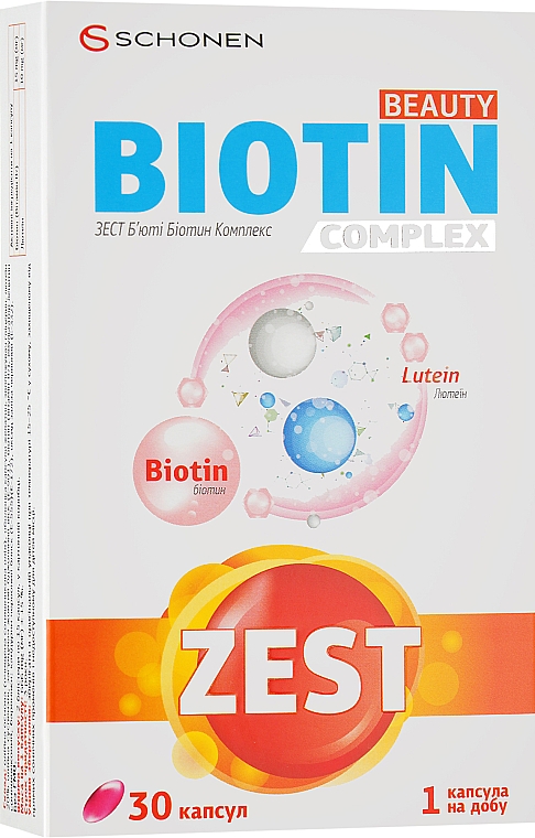 ЗЕСТ Б'юті Біотін Комплекс для шкіри, волосся та нігтів  - ZEST Biotin Beauty — фото N1