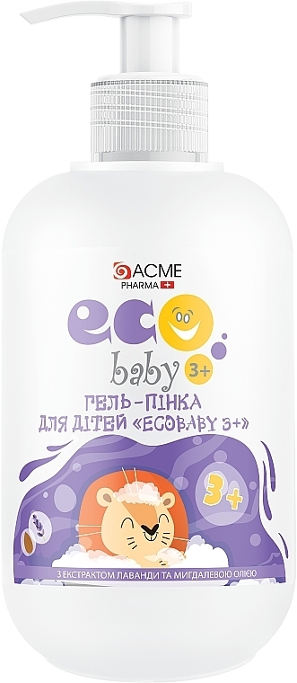 Гель-пенка для детей c экстрактом лаванды и маслом мигдаля - Acme Color Eco Baby 3+ — фото N1