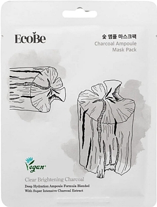 Ампульна маска для лица с древесным углем - Eco Be Charcoal Ampoule Mask Pack — фото N1