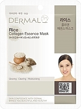 Коллагеновая тканевая маска для лица с рисом - Dermal Rice Collagen Essence Mask  — фото N1