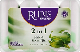 Мыло "Молоко и зеленый чай" - Rubis Care Milk & Green Tea Beauty Bar — фото N1