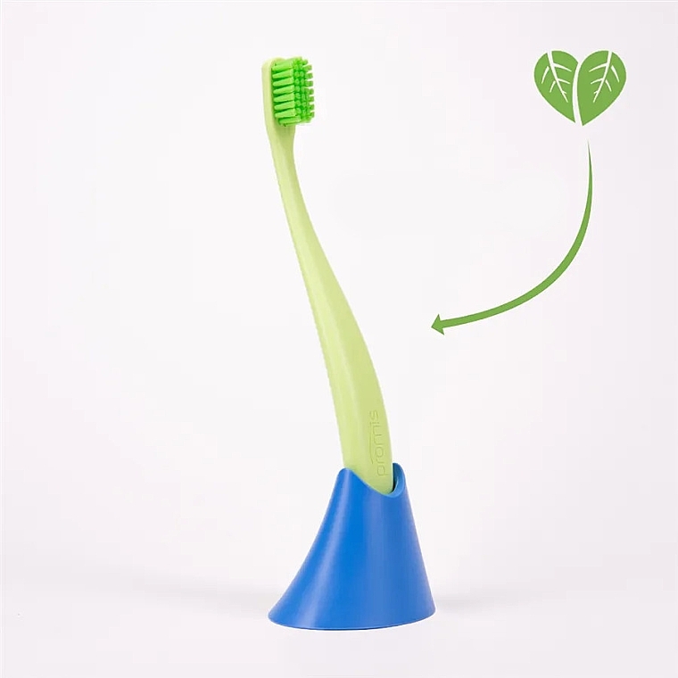 Подставка для зубных щеток из биопластика, синяя - Promis Holder Toothbrush Stand Blue — фото N2