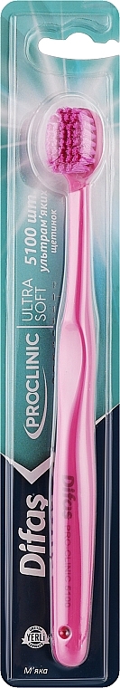 Зубна щітка "Ultra Soft" 512568, рожева з рожевою щетиною - Difas Pro-Clinic 5100 — фото N1