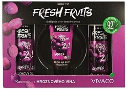 Духи, Парфюмерия, косметика Набор - Vivaco Body Tip Fresh Fruits (sh/gel/250ml + b/milk/250ml + h/cr/100ml)