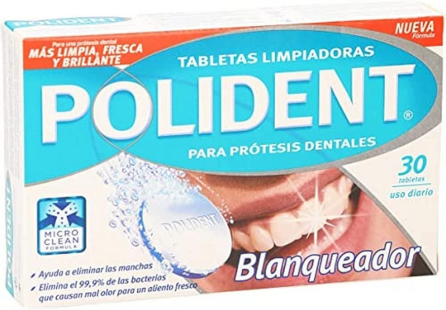 Отбеливающие таблетки для зубных протезов - Polident Pills Whitener — фото N1