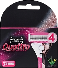 Парфумерія, косметика Змінні касети для гоління, 3 шт. - Wilkinson Sword Quattro Women