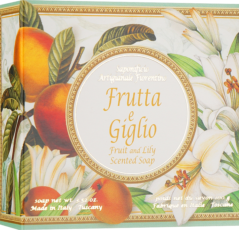 Натуральне мило "Фрукти і лілія" - Saponificio Artigianale Fiorentino Fruits&Lily Soap — фото N1