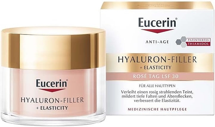 Антивозрастной дневной крем для лица - Eucerin Hyaluron Filler + Elasticity Rose Day Cream SPF30 — фото N1