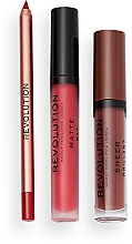 Набор для макияжа - Makeup Revolution Fire Lip Set (l/gloss/3.5ml + lipstick/3ml + l/liner/1g) — фото N3