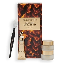 Набор - Revolution Pro Soothing Lip Care Gift Set (lip/scr/12g + lip/balm/12g + lip/oil/8ml + brush) — фото N1