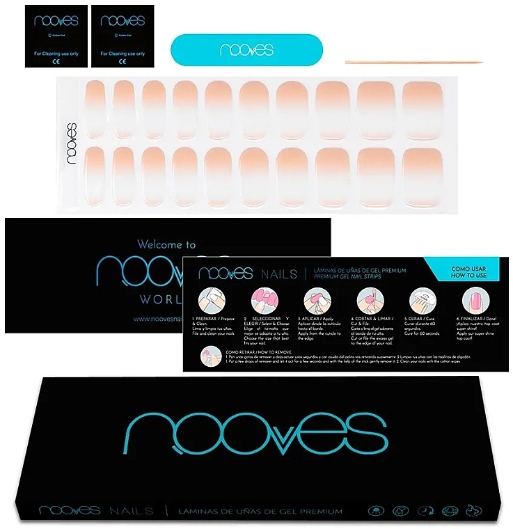 Набір гелевих наліпок для нігтів - Nooves Premium Luxe Nude Baby Boomer Gradient — фото N1