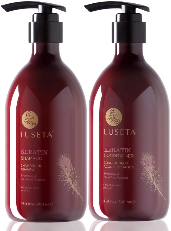 Набор - Luseta Keratin Smooth Set (shm/500ml + cond/500ml)