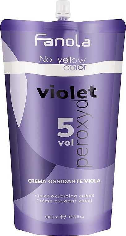 Фіолетовий окислювач проти жовтизни 1.5% - Fanola No Yellow Purple Oxidizing Cream (5 Vol) — фото N1