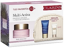 Духи, Парфюмерия, косметика Набор - Clarins Multi-Active Set (f/cr/50ml + n/f/cr/15 + primer/5ml + bag/1pcs)