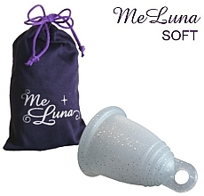 Парфумерія, косметика Менструальна чаша з петлею, розмір М, блискуча - MeLuna Soft Menstrual Cup Ring