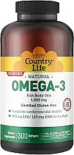 Пищевая добавка "Омега-3", 1000mg - Country Life Omega-3 1000mg — фото N2