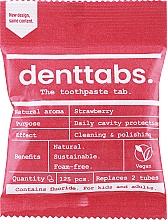 Таблетки для чистки зубов "Клубника" с фтором для детей - Denttabs Teeth Cleaning Tablets Kids Strawberry With Fluoride — фото N1