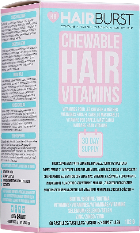Жевательные витамины для роста и укрепления волос - Hairburst Chewable Hair Vitamins — фото N5