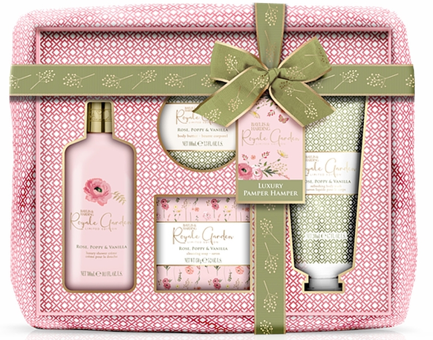 Набір, 5 продуктів - Baylis & Harding Royale Garden Rose, Poppy & Vanilla Luxury Bathing Hamper Gift Set — фото N1