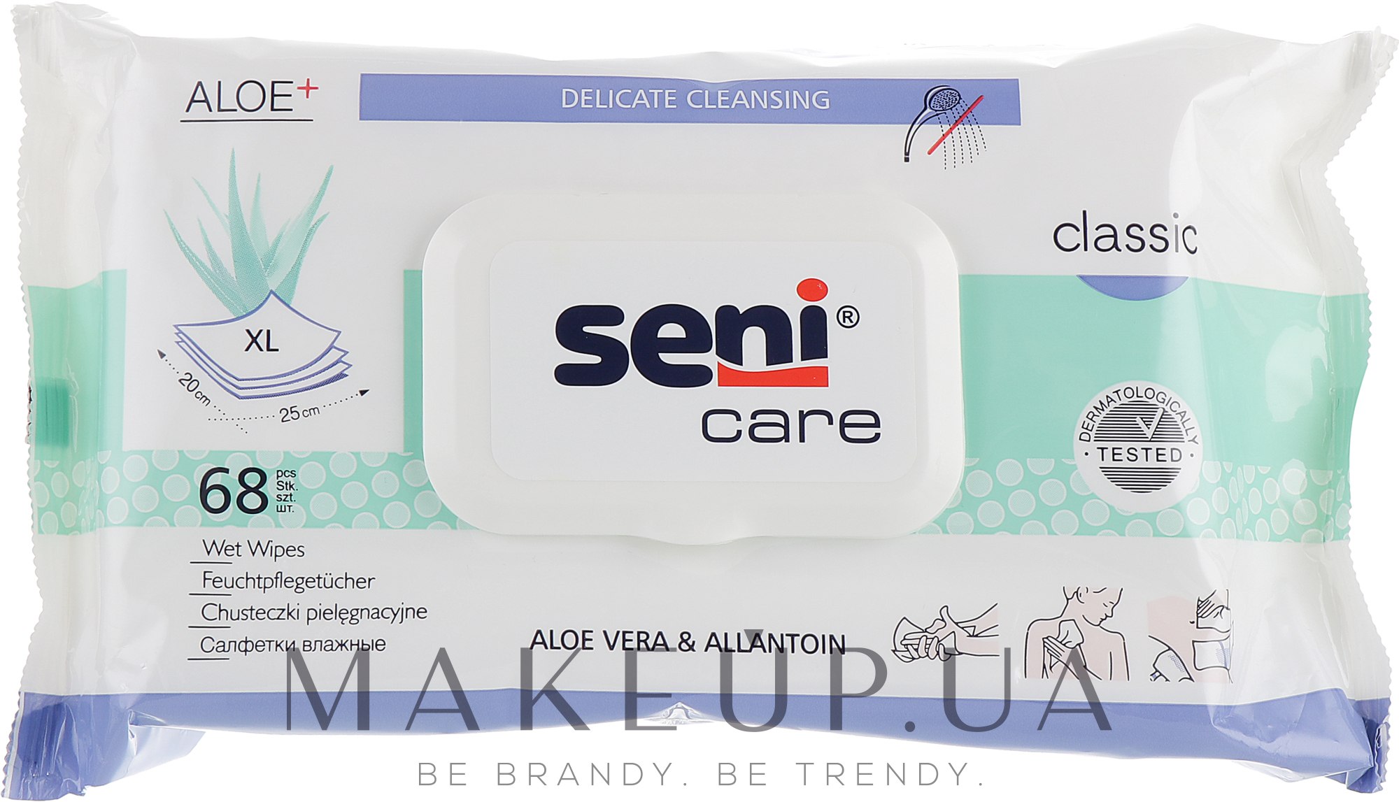Вологі серветки для догляду за шкірою - Seni Care Classic — фото 68шт