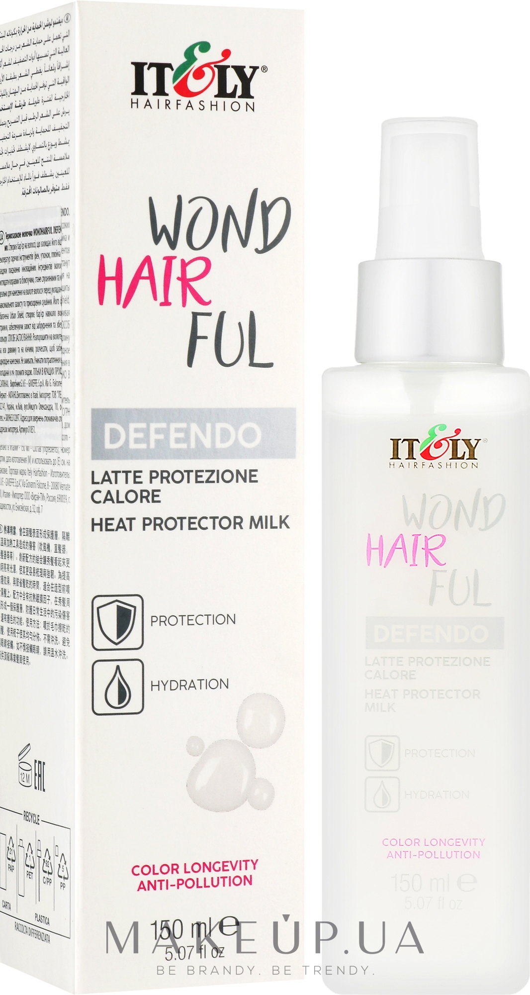 Термозахисне молочко для волосся - Itely Hairfashion WondHairFul Defendo — фото 150ml