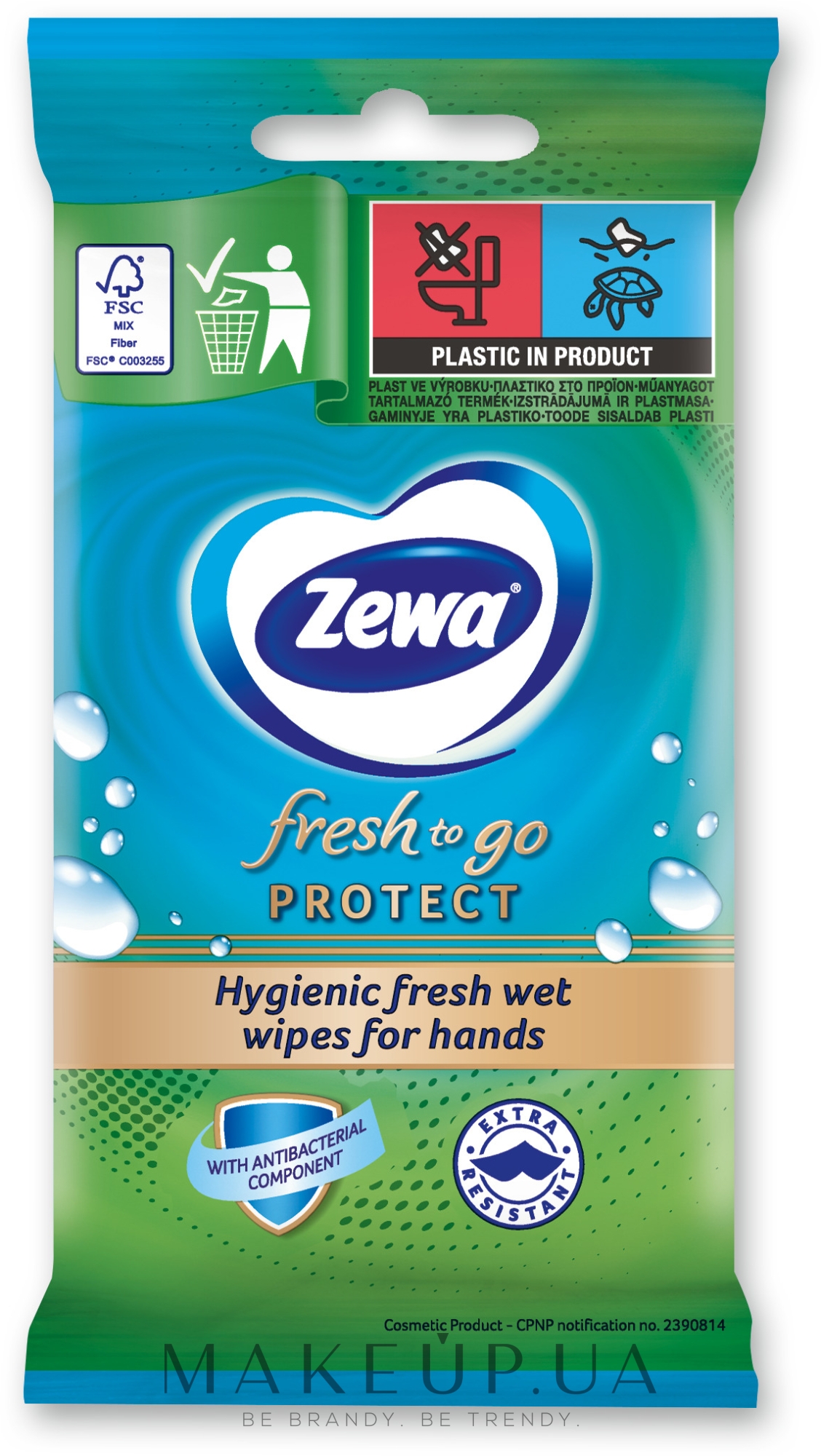 Салфетки влажные, 10 шт - Zewa Protect Wipes — фото 10шт