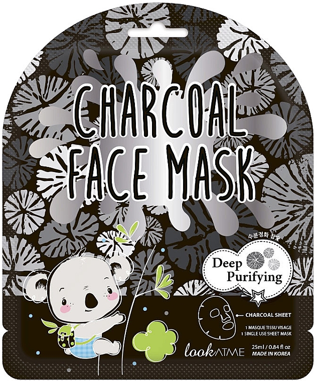 Тканинна маска для обличчя з деревним вугіллям - Look At Me Charcoal Face Mask — фото N1