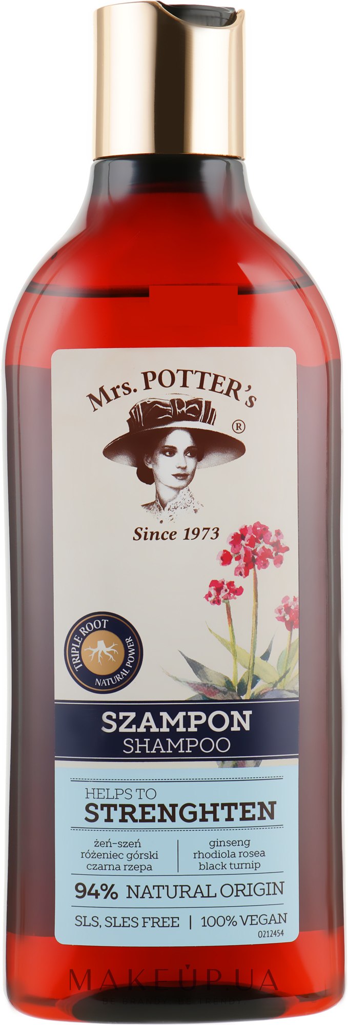 Шампунь укрепляющий - Mrs. Potter's Helps To Strenghten Shampoo — фото 390ml