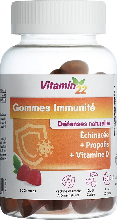 Жувальні пастилки для підвищення імунітету - Vitamin’22 Gommes Immunite — фото N1