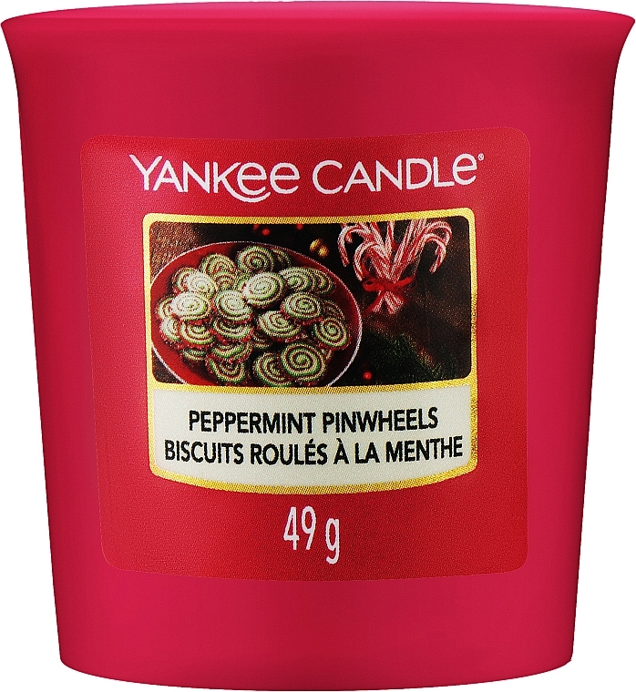 Ароматическая свеча-вотив "Мятные вертушки" - Yankee Candle Peppermint Pinwheels Votive — фото N1