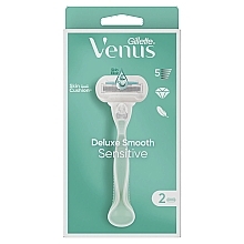 Бритвенный станок с 2 сменными кассетами - Gillette Venus Deluxe Smooth Sensitive — фото N1