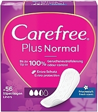 Парфумерія, косметика Гігієнічні щоденні прокладки, 56 шт. - Carefree Plus Original Fresh Scent Pantyliners