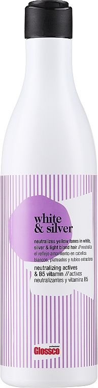 Шампунь светлых и седых волос анти-желтый эффект - Glossco Treatment White & Silver Shampoo — фото N1