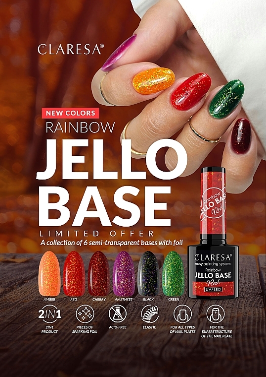 База для гель-лака - Claresa Rainbow Jello Base — фото N2