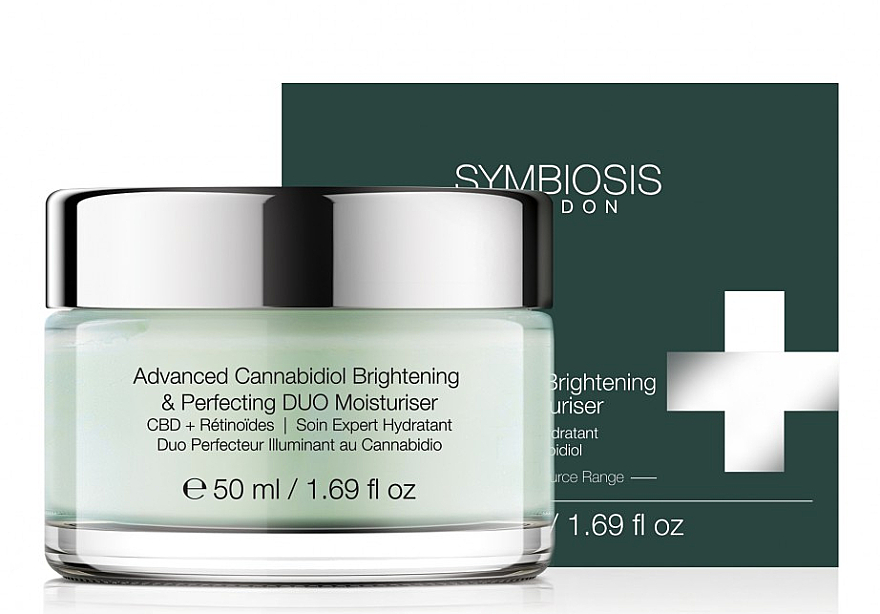 Зволожувальний крем для освітлення обличчя - Symbiosis London Advanced Cannabidiol Brightening & Perfecting DUO Moisturiser — фото N1