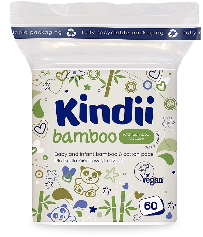 Ватні диски для немовлят і дітей - Kindii Bamboo Cotton Pads — фото N1