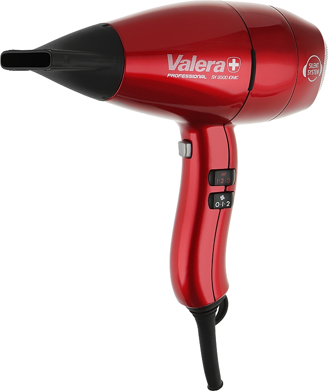 Професіональний фен для волосся SX9500YRC, червоний  - Valera Swiss Silent 9500 Ionic Rotocord — фото N1