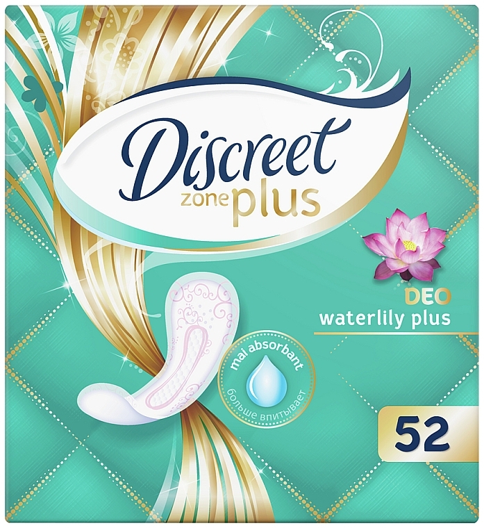Прокладки ежедневные Deo Water Lily Plus, 52 шт. - Discreet Zone Plus — фото N1