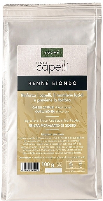 Хна для волос - Solime Capelli Henne Biondo — фото N1